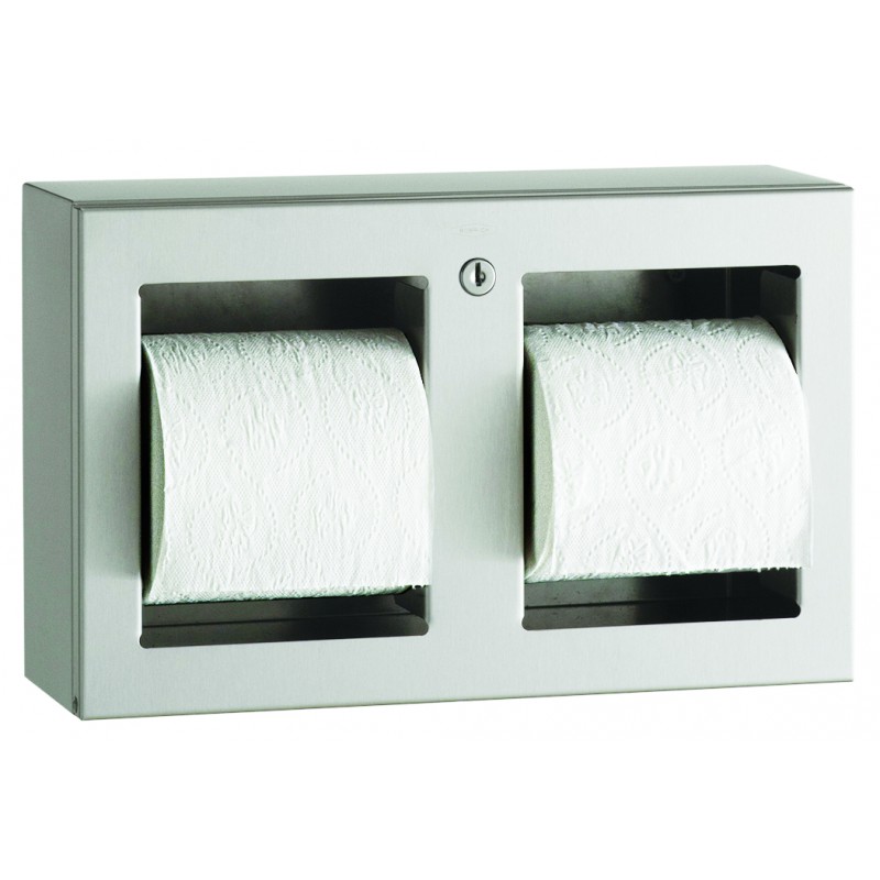 Double wall-mounted hygienic paper roll dispenser anti vandal - SUPRATECH 