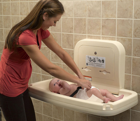Cambiador de bebé montado en la pared, cambiador de pañales, cambiador de  pañales plegable para baños comerciales y públicos